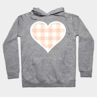 Orange and White Buffalo Plaid Heart Hoodie